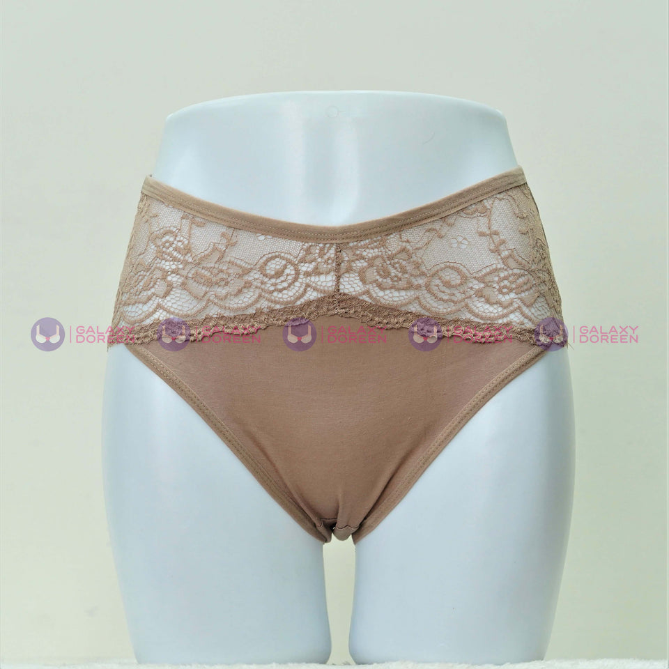 Ladies Full Cotton Net Border Lace Panties (534)