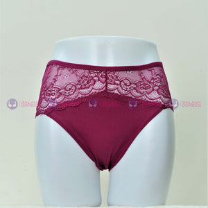 Ladies Full Cotton Net Border Lace Panties (534)