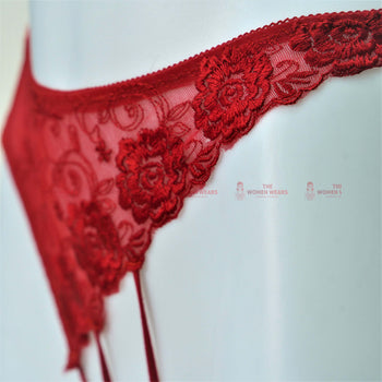 Rose Styling Transparent Thong Bridal Panties (8763)
