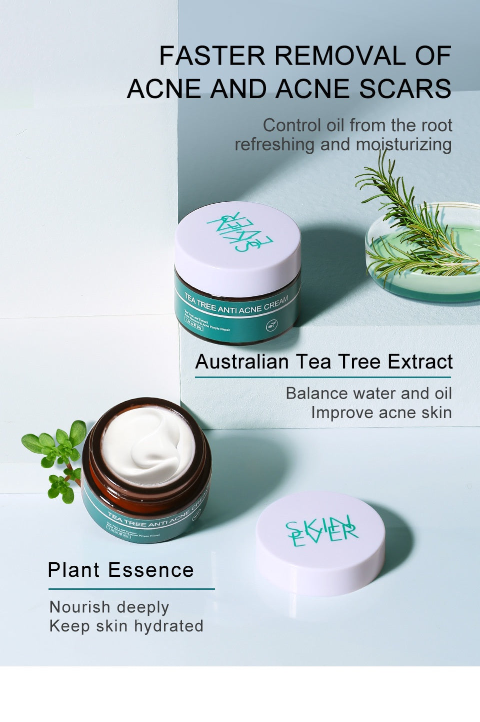Acne Treatment Facial Cream Anti Oil Control By Tea Tree