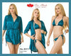 3 Piece Silk Nightwear & Lingerie with Short Gown - (NA-019)