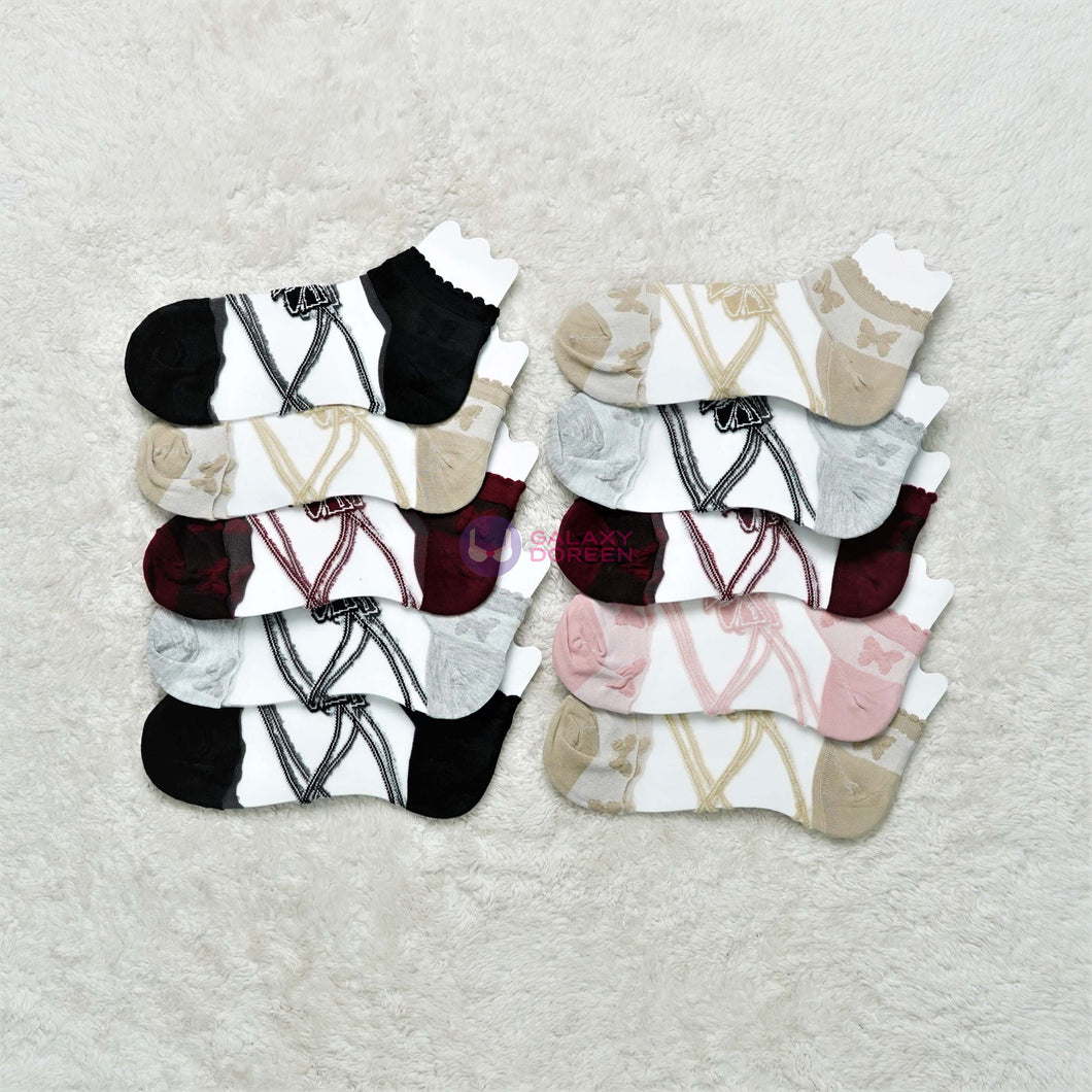 Pack of New Design Girls Transparent Anklet Net Socks SK 0005