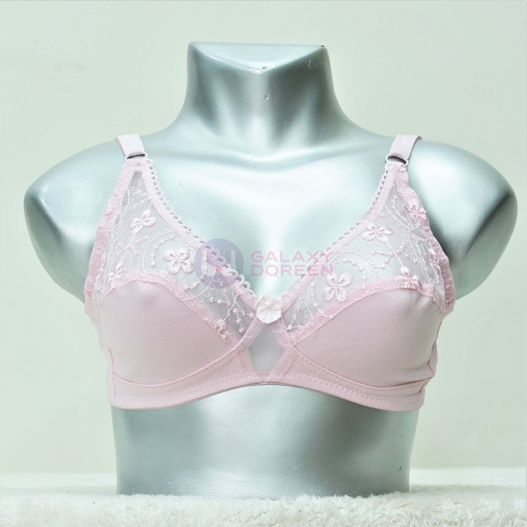 Galaxy Net Embroidery Soft Floral Bra For Women (3469)